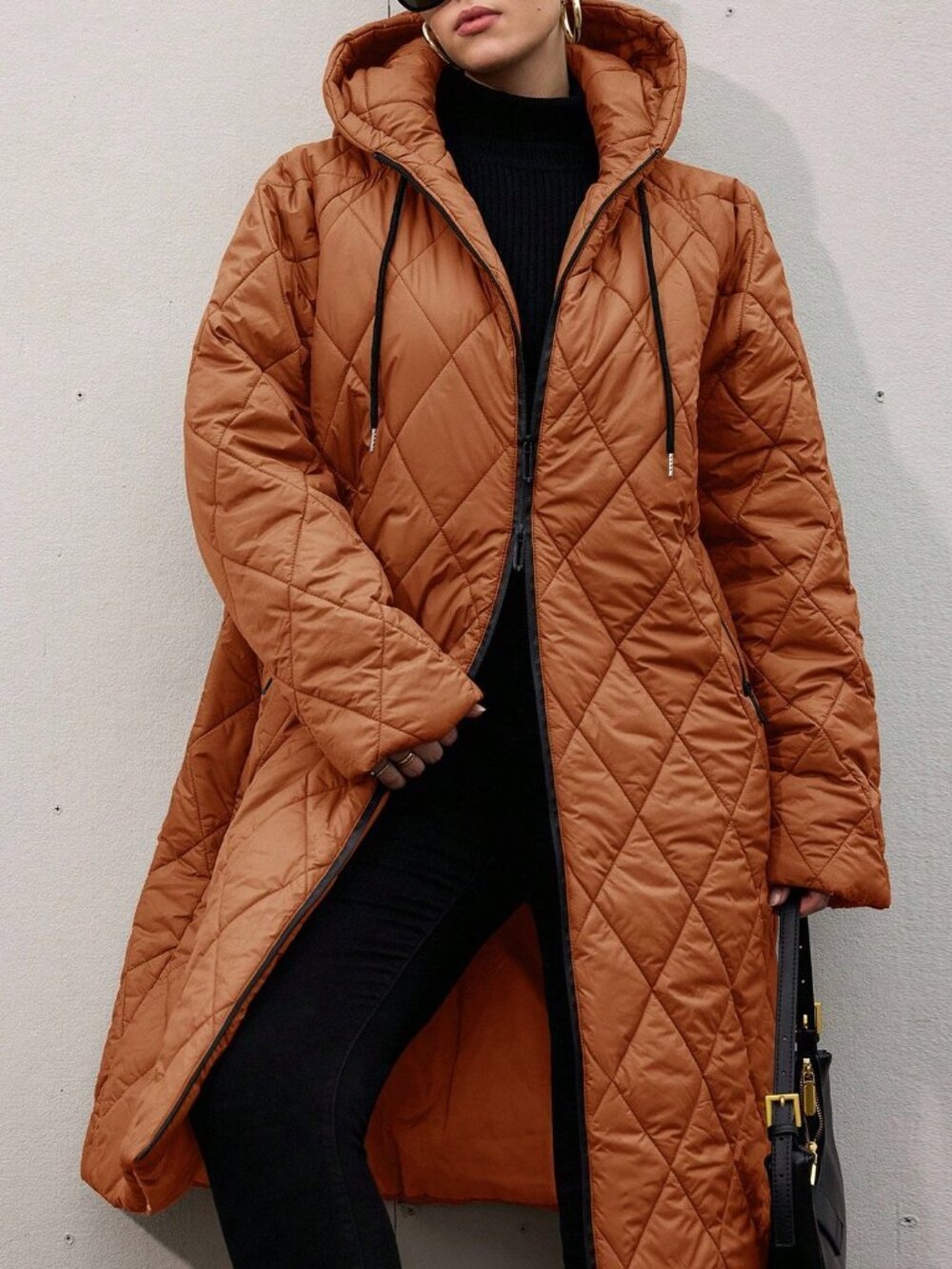 Coffee Brown Casual Women's Padded Coat